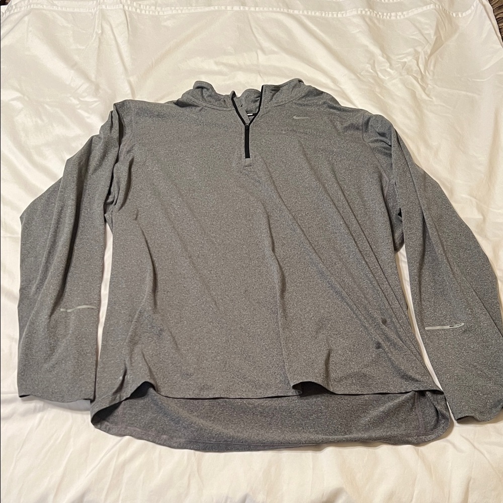Nike Running Heather Gray Half-Zip Hoodie